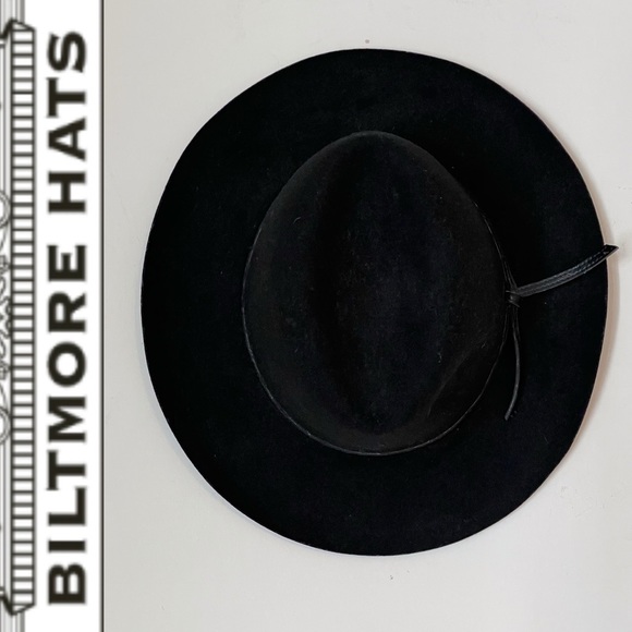 Vintage BILTMORE 🇨🇦 Black Soft Felt Classic Fedora Hat, Small - Picture 2 of 16